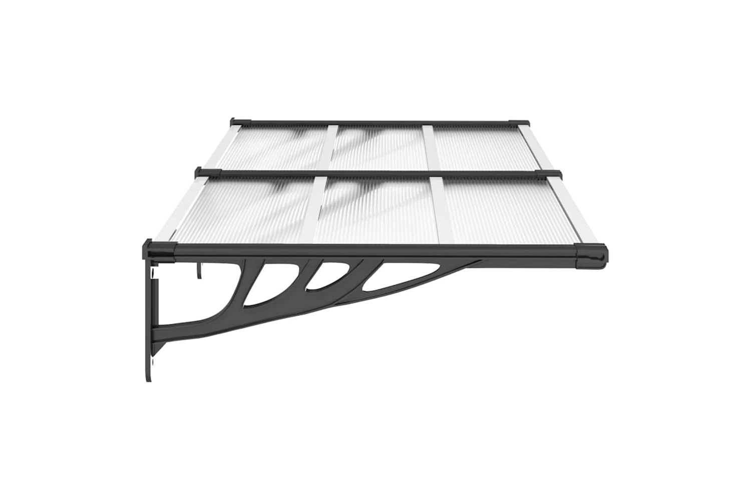 Vidaxl Door Canopy Black And Transparent 152.5x90 Cm Polycarbonate-3
