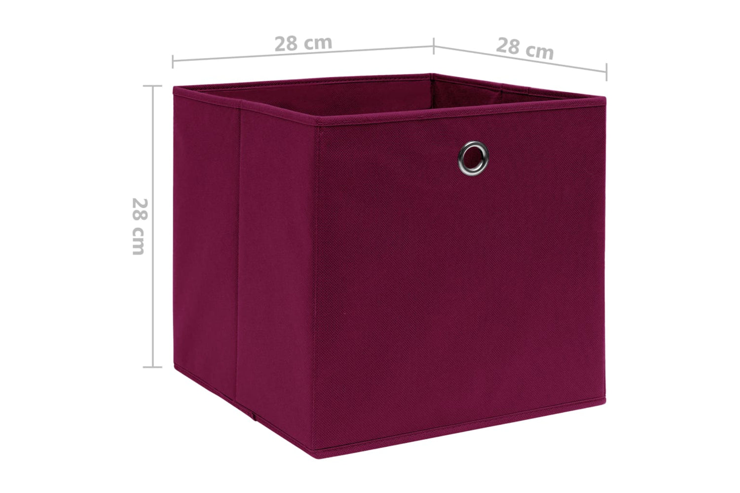 vidaXL 325199 Storage Boxes 4 Pcs Non-woven Fabric 28x28x28cm Dark Red-5