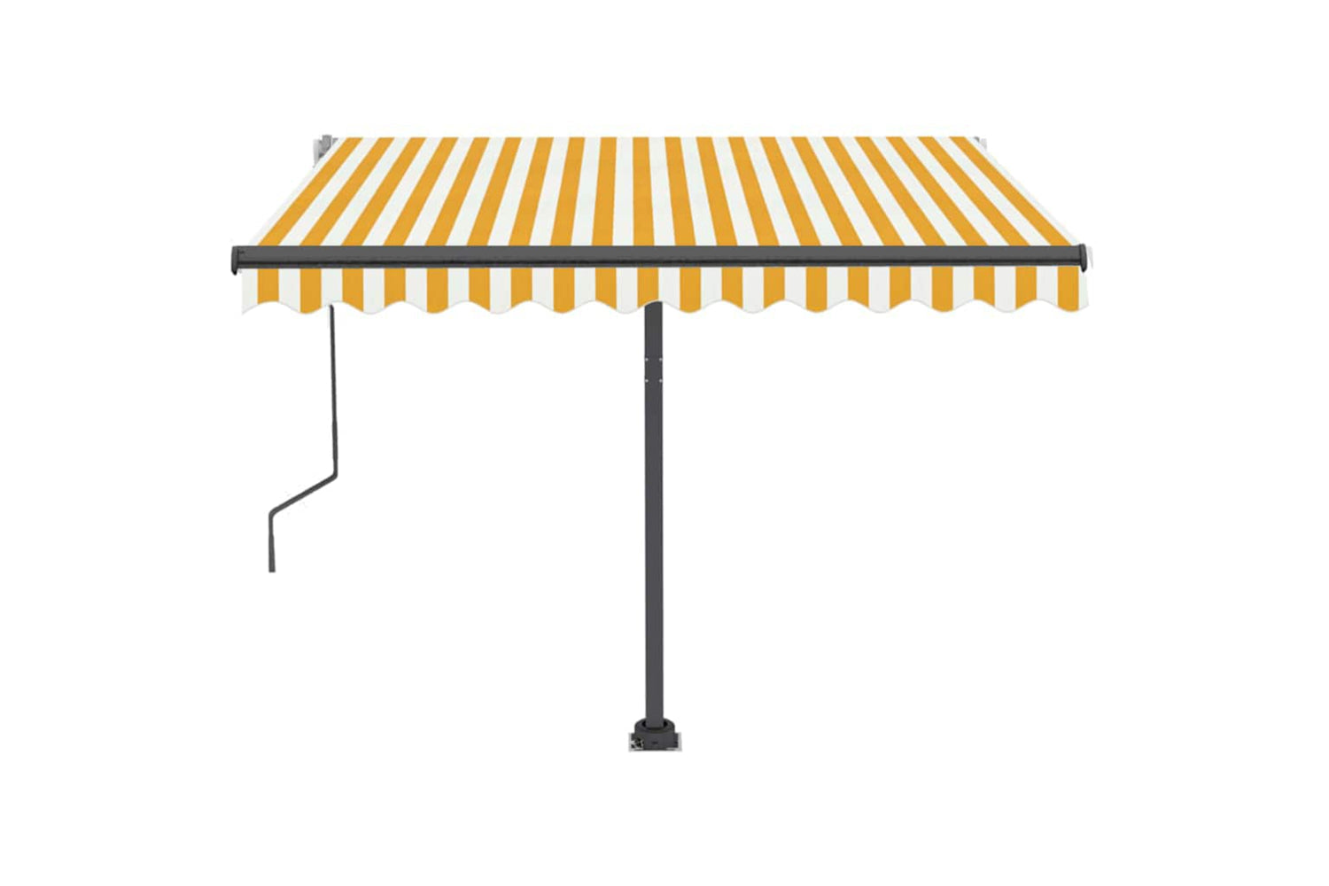 Vidaxl Manual Retractable Awning With Led 350x250 Cm Yellow And White-5