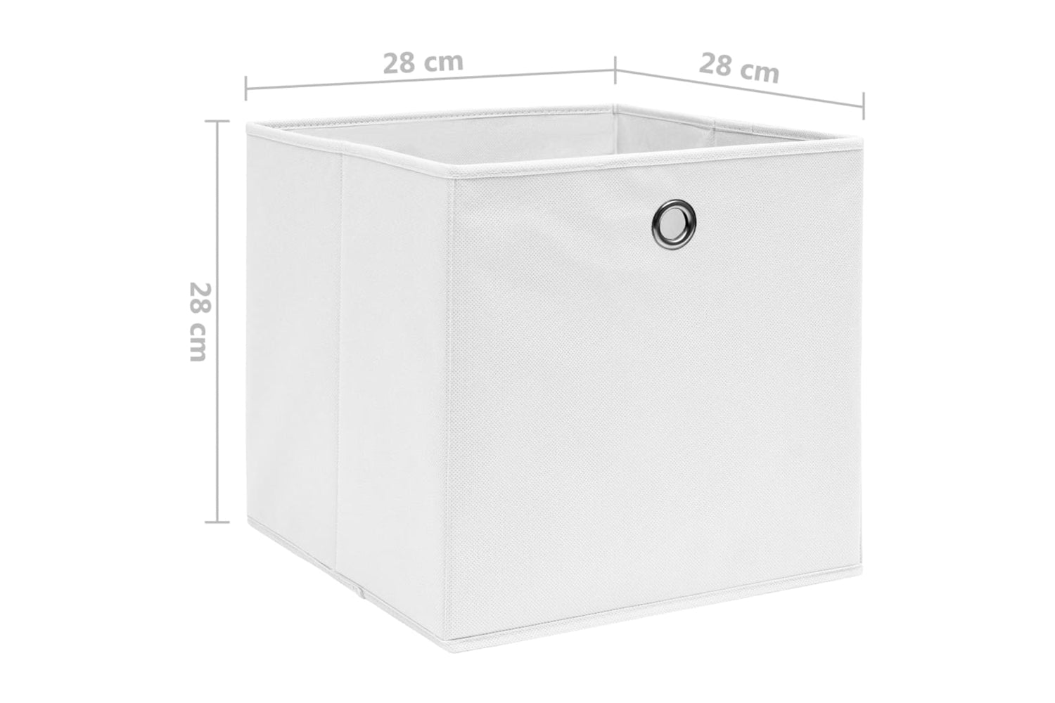 vidaXL 325207 Storage Boxes 4 Pcs Non-woven Fabric 28x28x28cm White-5