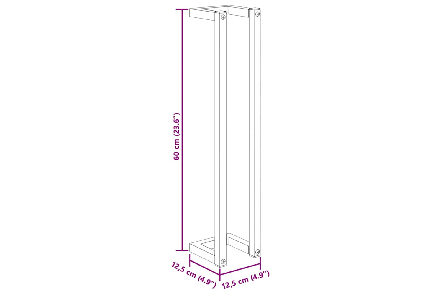 vidaXL 336116 Towel Rack White 12.5x12.5x60cm Steel-7