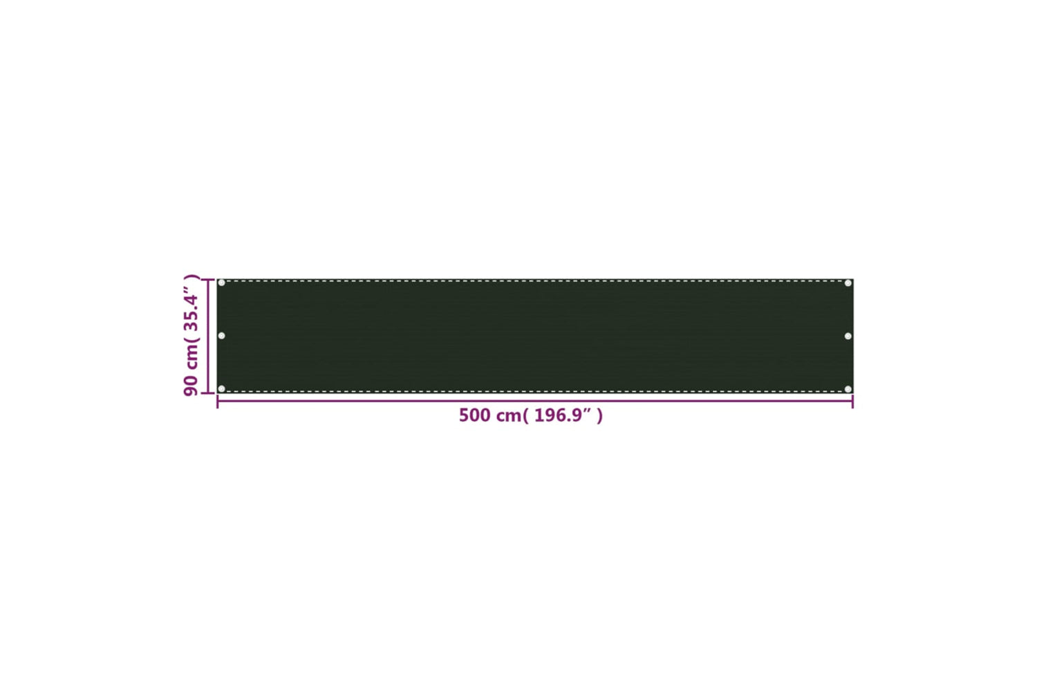 vidaXL 310974 Balcony Screen Dark Green 90x500cm Hdpe-5