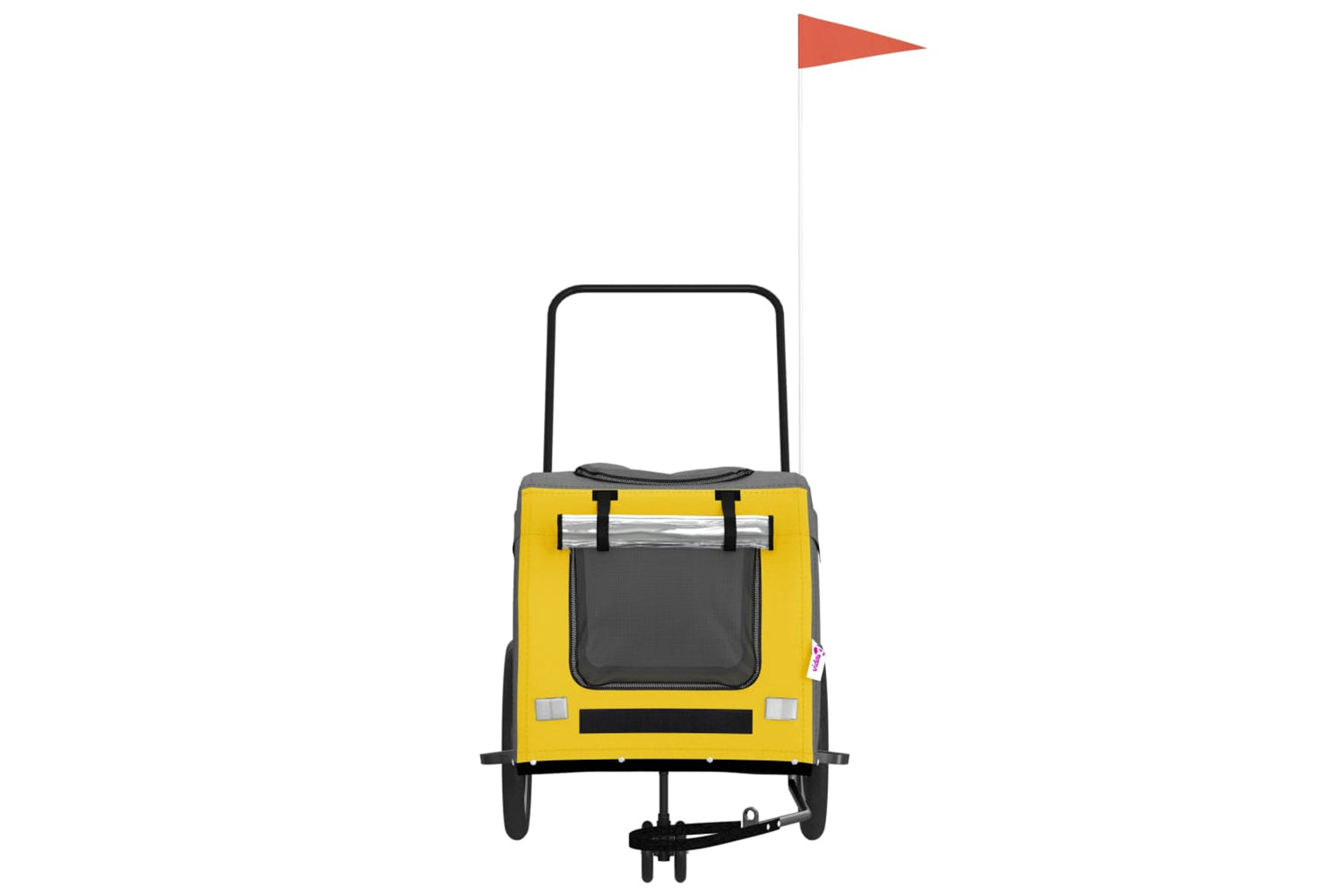 Vidaxl 93854 Pet Bike Trailer Yellow And Grey Oxford Fabric And Iron-3