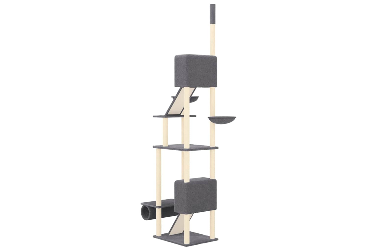 vidaXL 171614 Floor To Ceiling Cat Tree Dark Grey 277-303cm-4