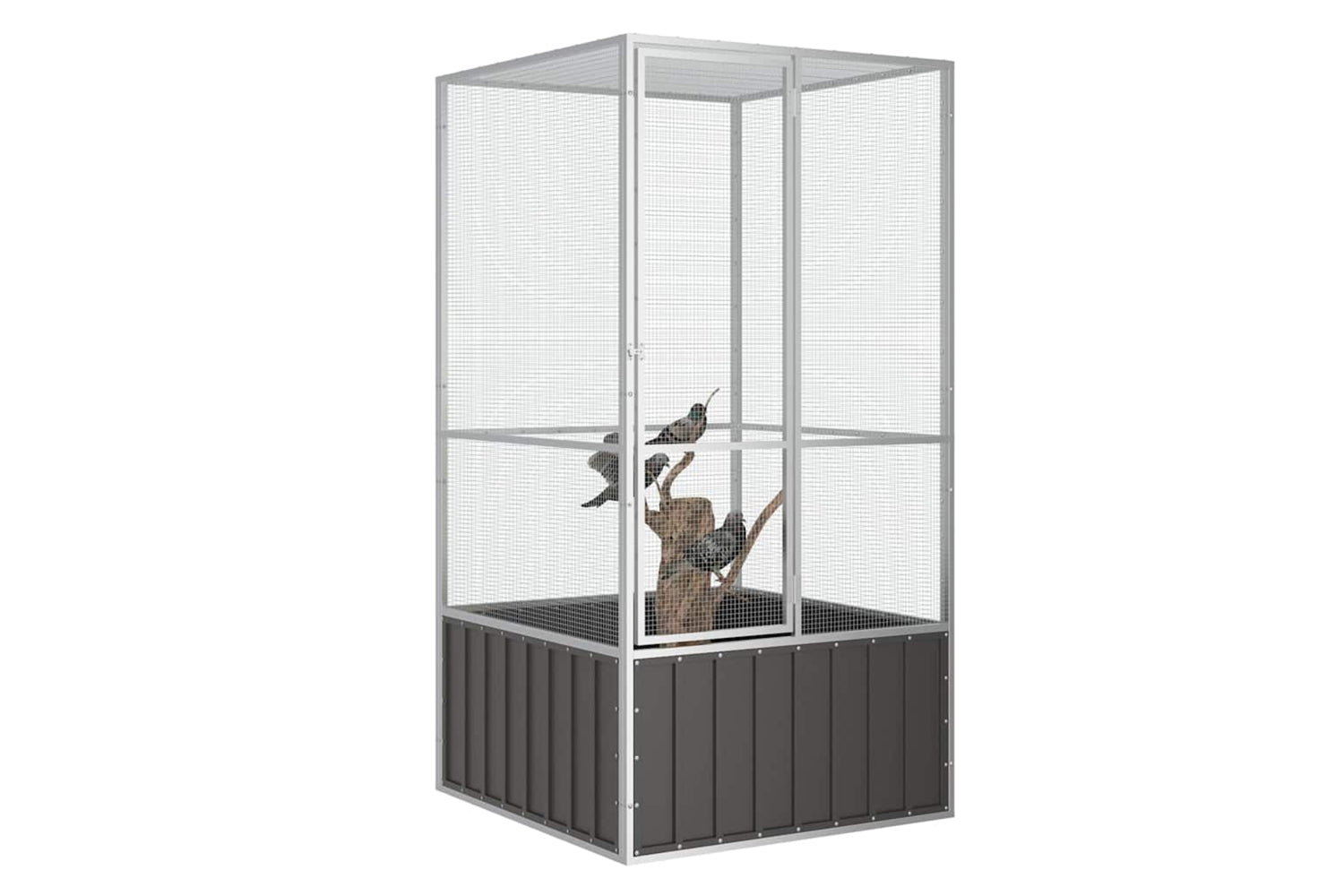 Vidaxl Bird Cage Anthracite 111x107x211.5 Cm Galvanised Steel-2