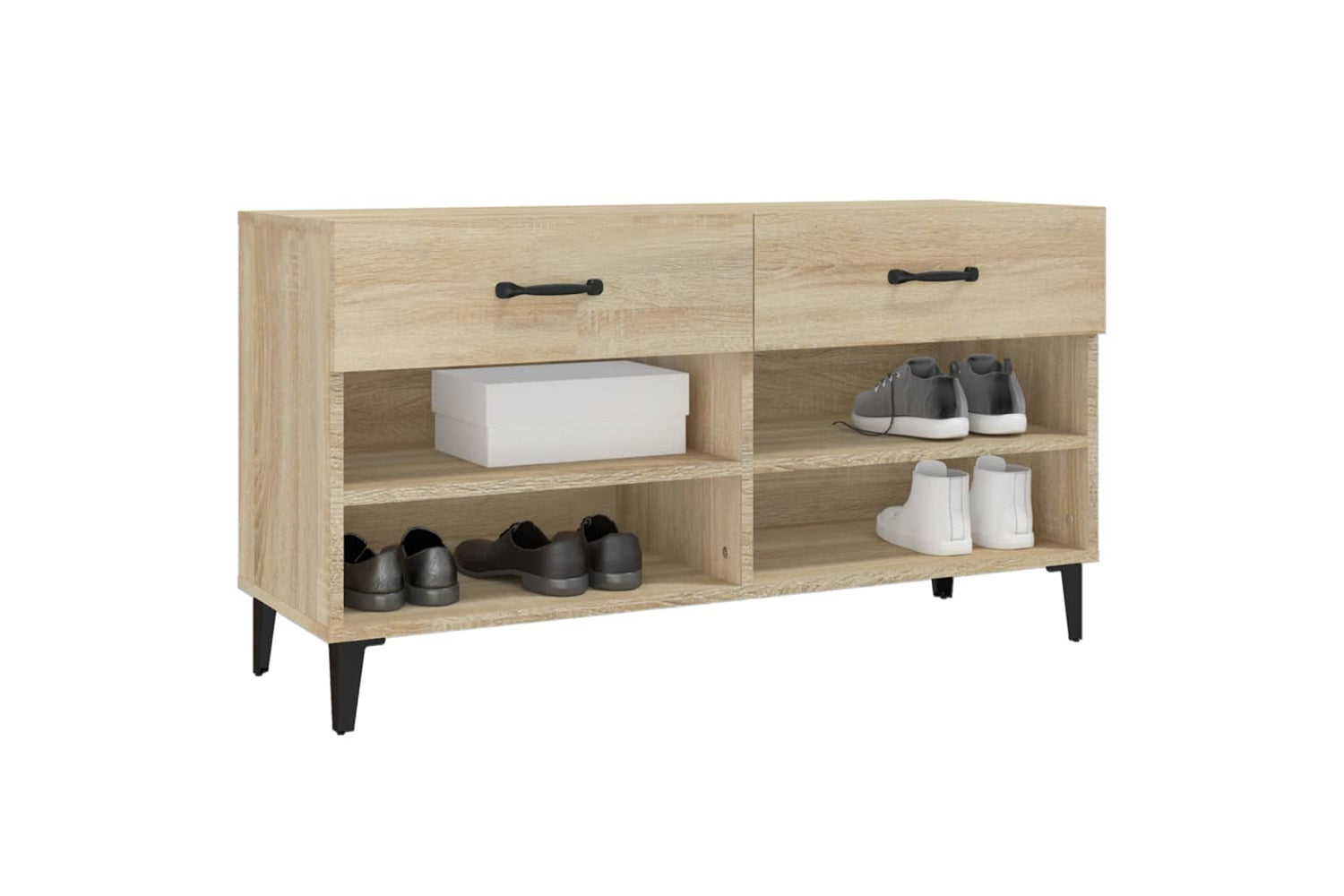 vidaXL 812828 Shoe Cabinet Sonoma Oak 102x35x55cm Engineered Wood-3