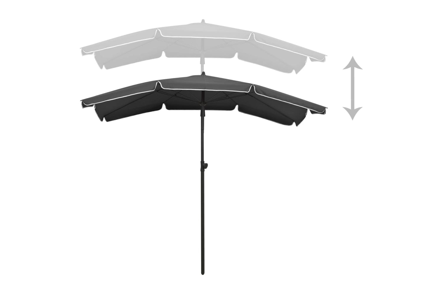 vidaXL 315553 Garden Parasol With Pole 200x130cm Anthracite-4