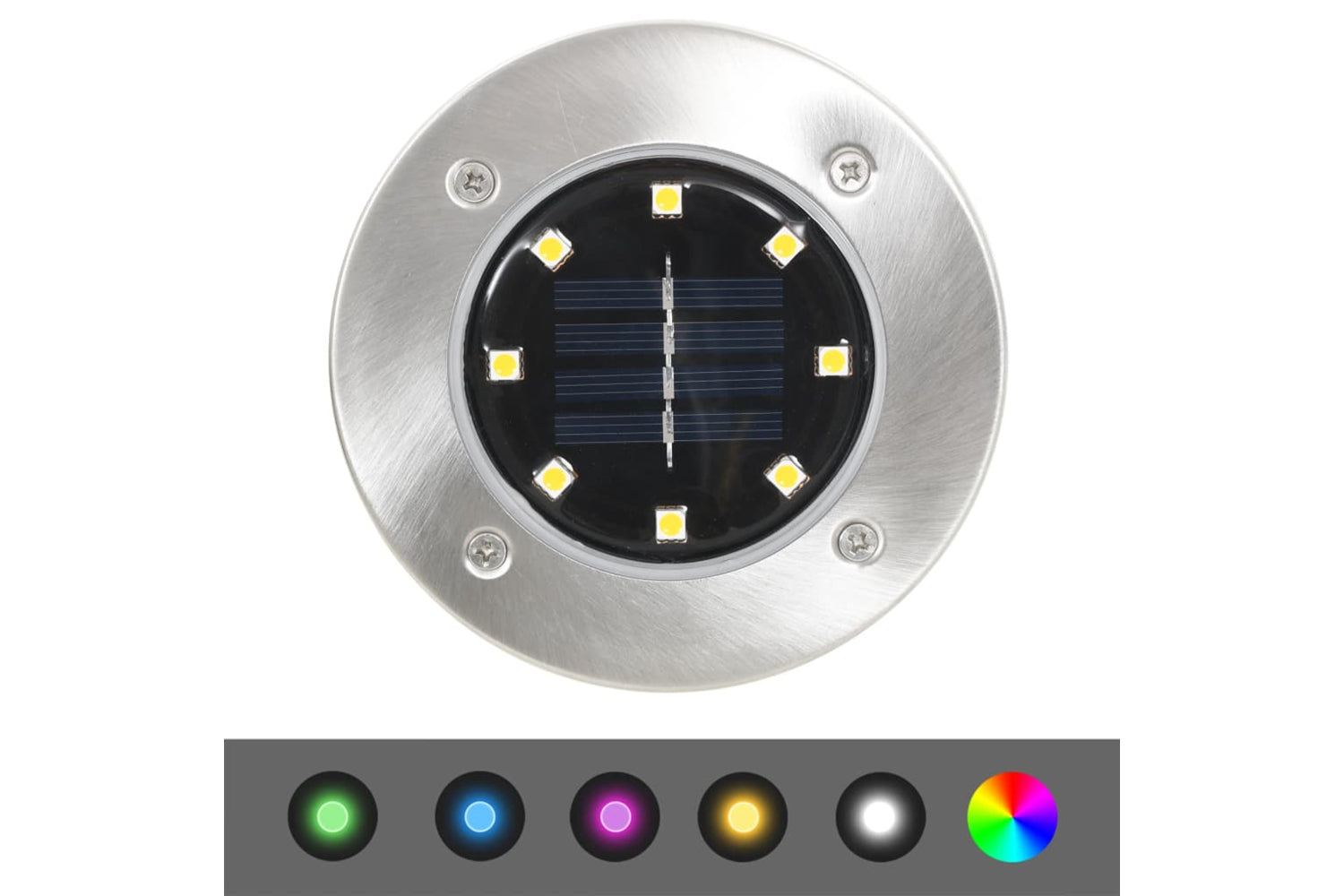 Vidaxl 315695 Solar Ground Lights 8 Pcs Led Lights Rgb Colour-8