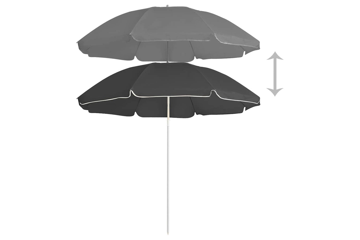 vidaXL 315542 Outdoor Parasol With Steel Pole Anthracite 180cm-2