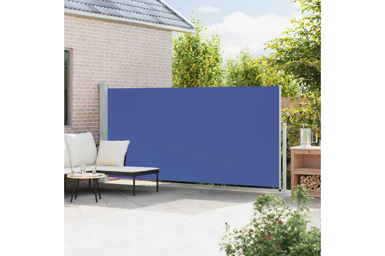 vidaXL 313409 Patio Retractable Side Awning 180x500cm Blue-2