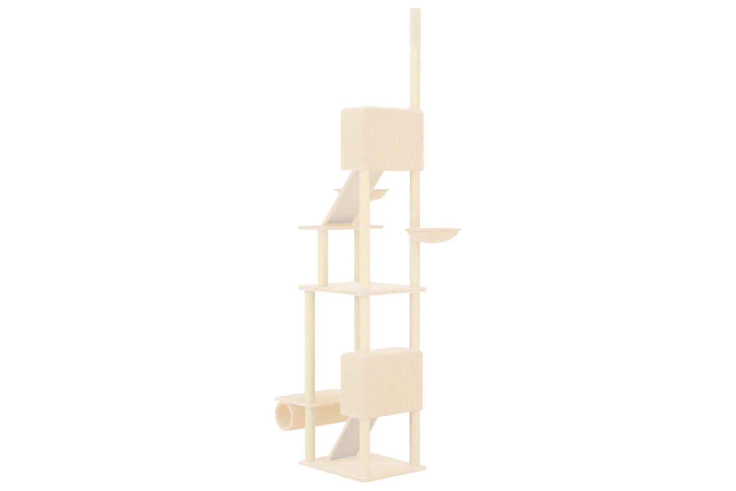 vidaXL 171612 Floor To Ceiling Cat Tree Cream 277-303cm-4