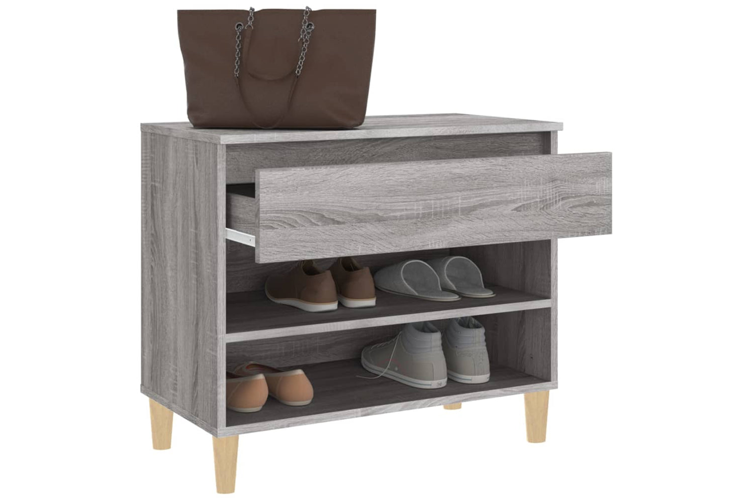 vidaXL 819762 Shoe Cabinet Grey Sonoma 70x36x60cm Engineered Wood-4