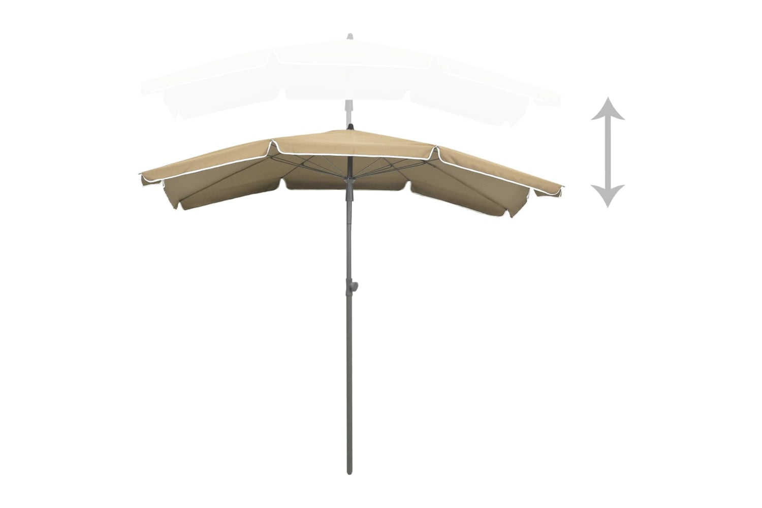 vidaXL 315554 Garden Parasol With Pole 200x130cm Taupe-4