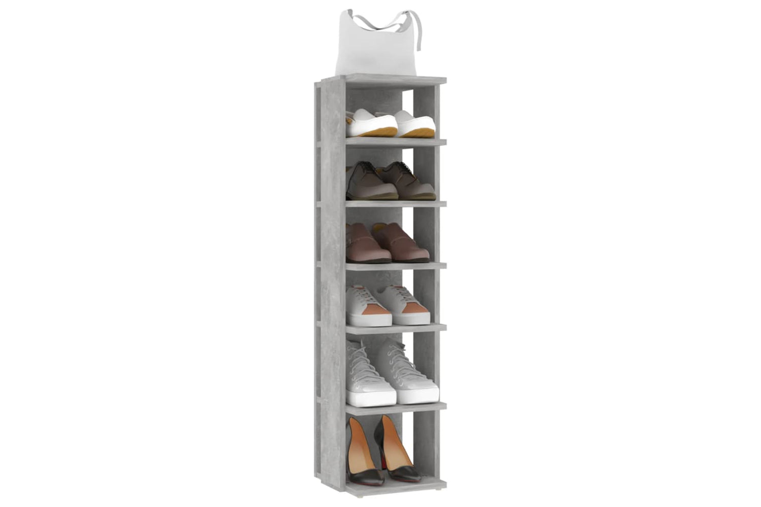 vidaXL 808494 Shoe Cabinets 2 Pcs Concrete Grey 27.5x27x102cm-6
