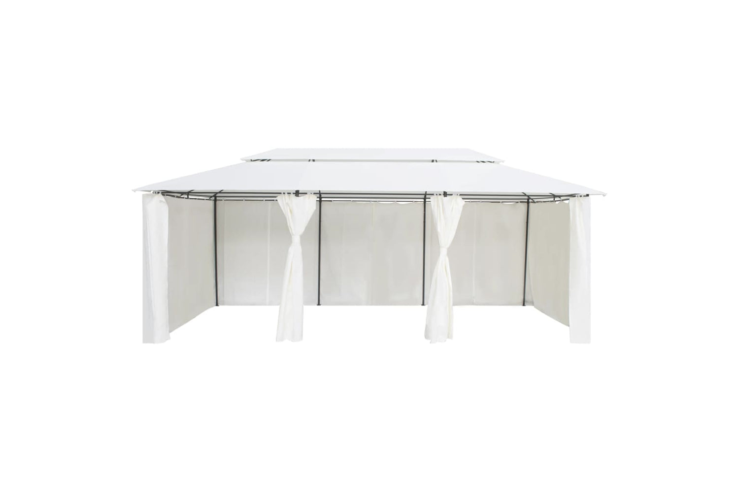 vidaXL 310073 Gazebo With Curtains 600x298x270cm White 180g/mÂ²-2
