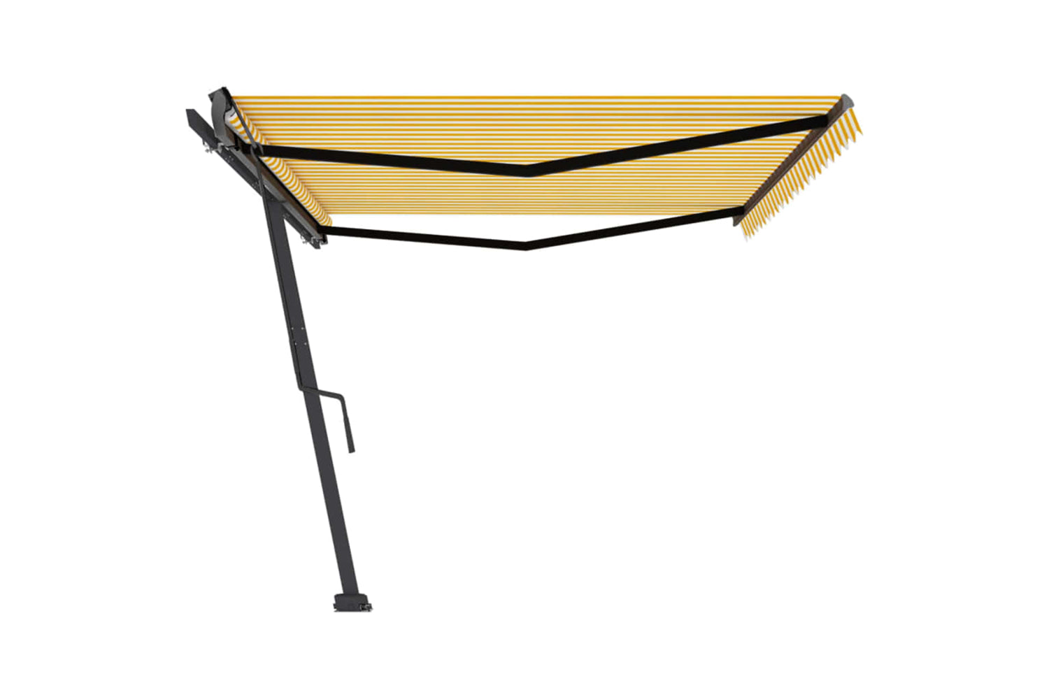 vidaXL 3069778 Freestanding Manual Retractable Awning 500x300cm Yellow/white-4