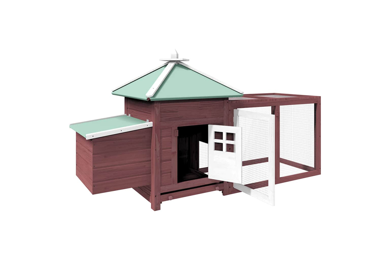 vidaXL 170982 Chicken Coop With Nest Box Mocha 190x72x102cm Solid Firwood-2