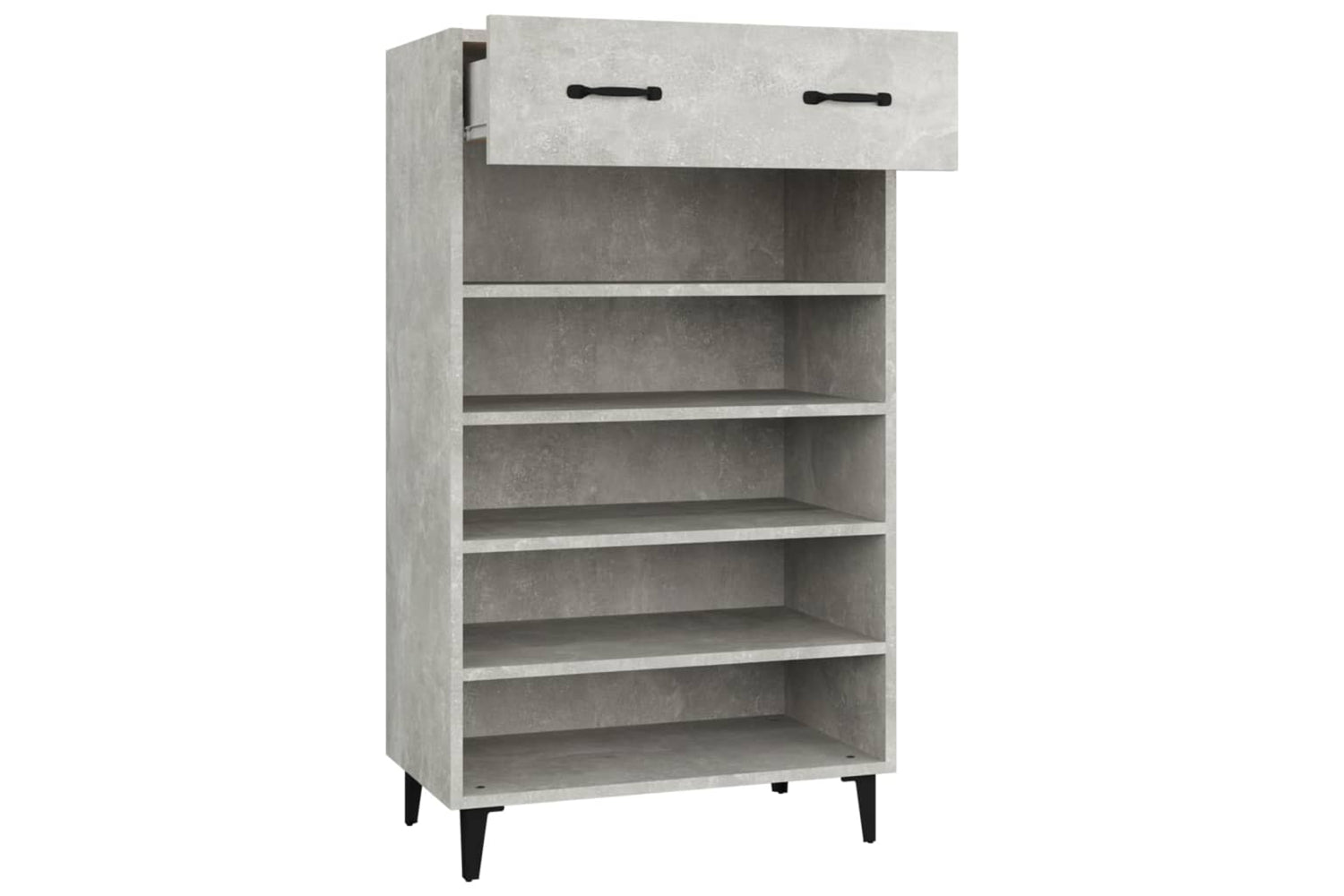 vidaXL 812793 Shoe Cabinet Concrete Grey 60x35x105cm Engineered Wood-6