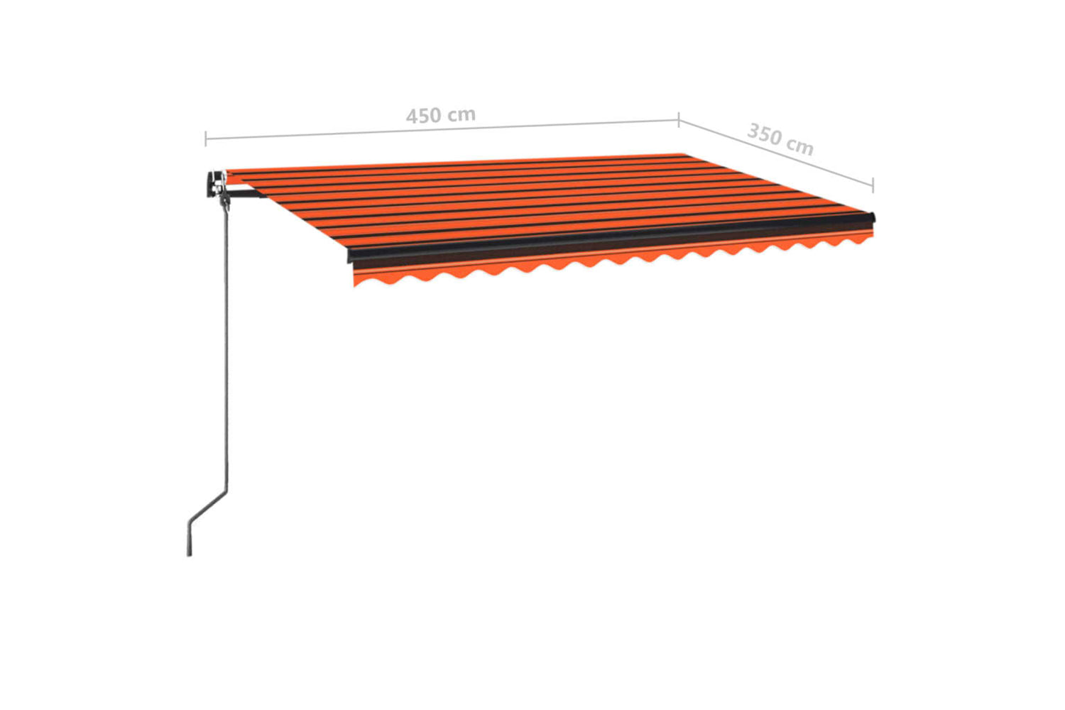 vidaXL 3069200 Manual Retractable Awning 450x350cm Orange And Brown-6