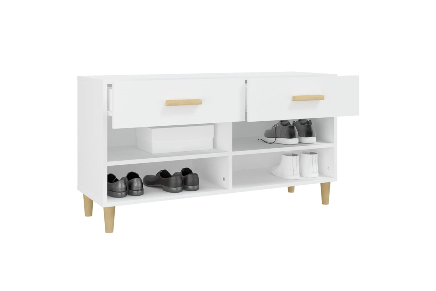 vidaXL 812816 Shoe Cabinet White 102x35x55cm Engineered Wood-4