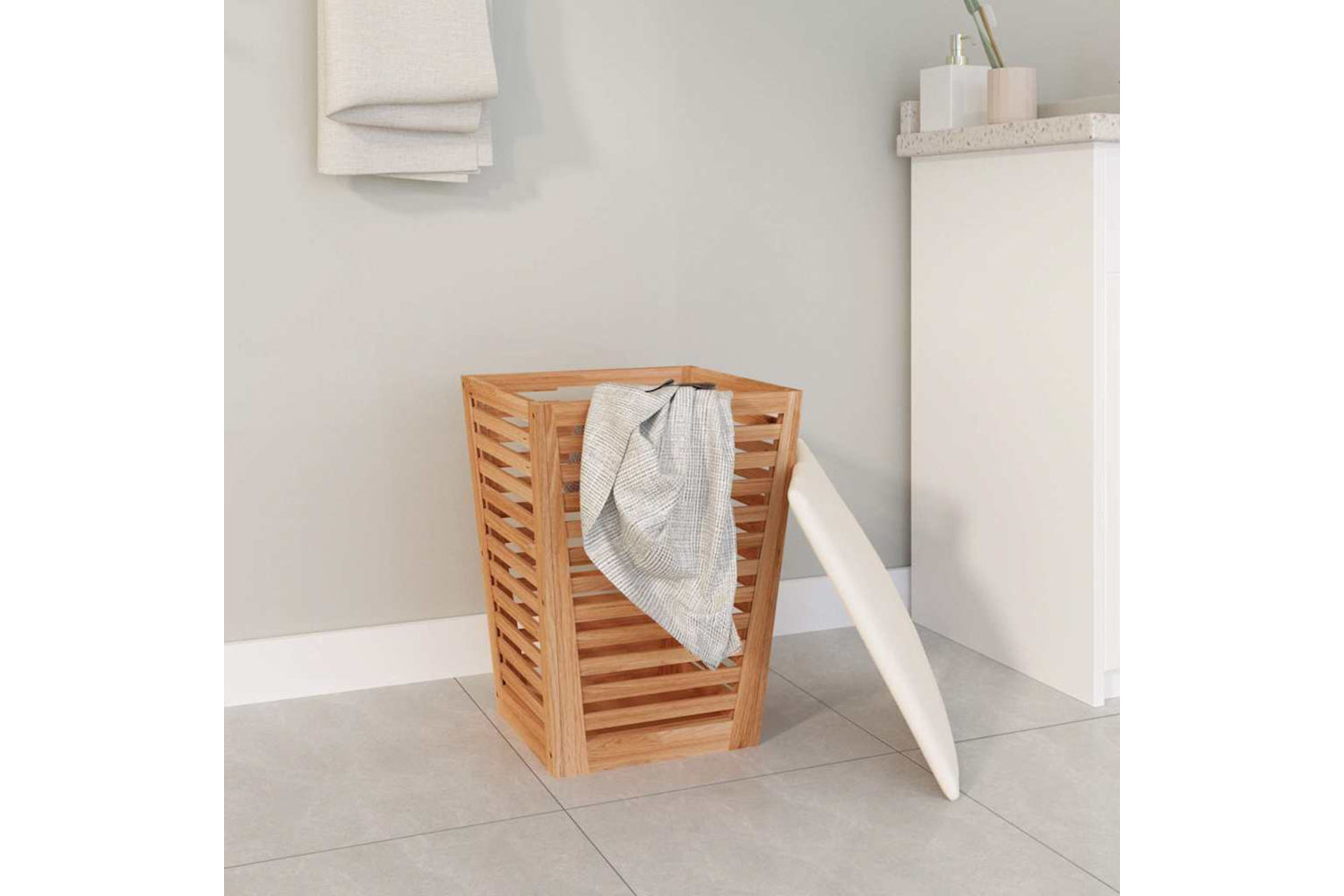 vidaXL 350352 Bathroom Stool 40.5x40.5x56cm Solid Wood Walnut-2