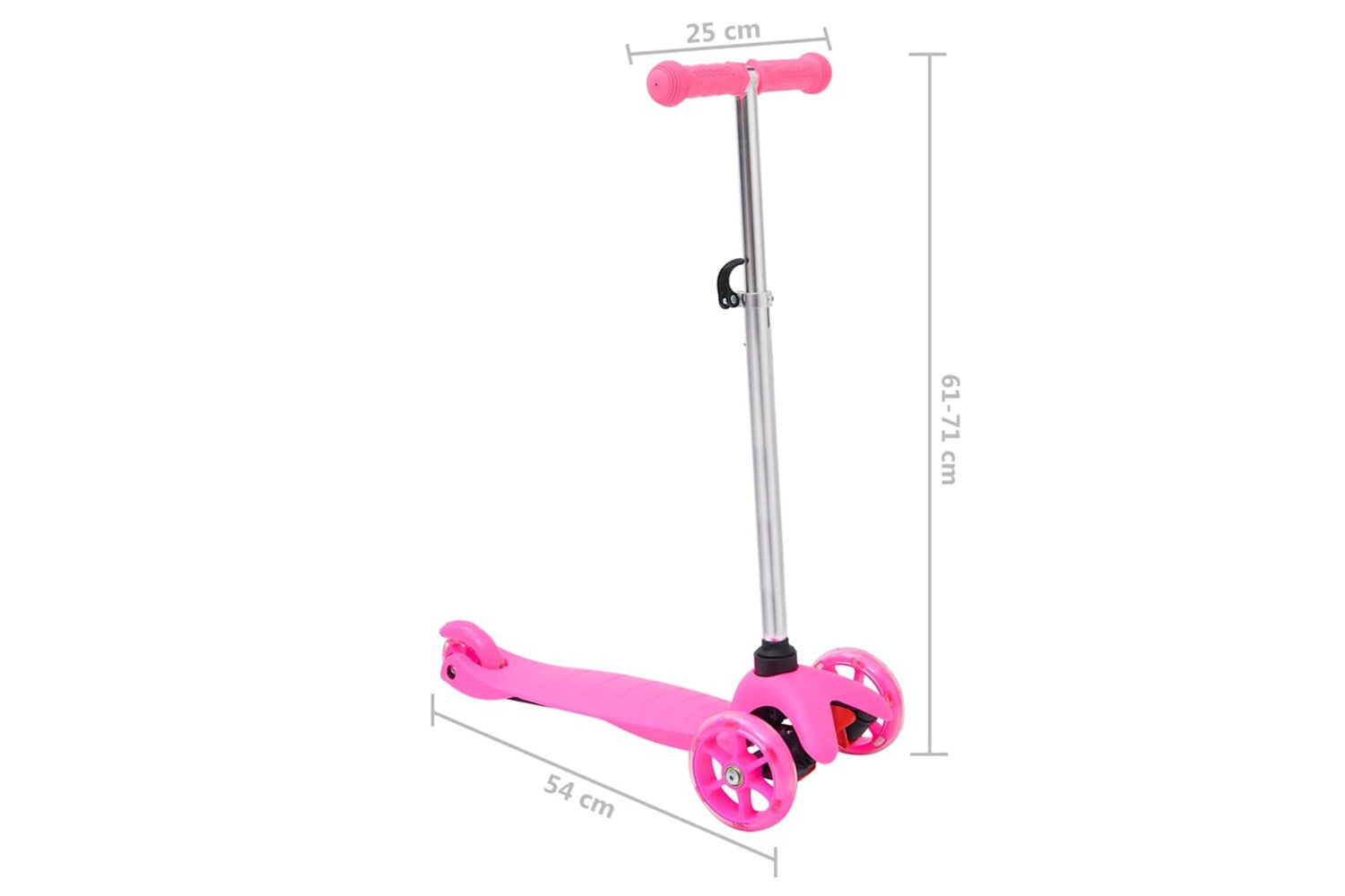 Vidaxl 3-wheel Children Scooter With Adjustable Aluminium Handlebar Pink-9