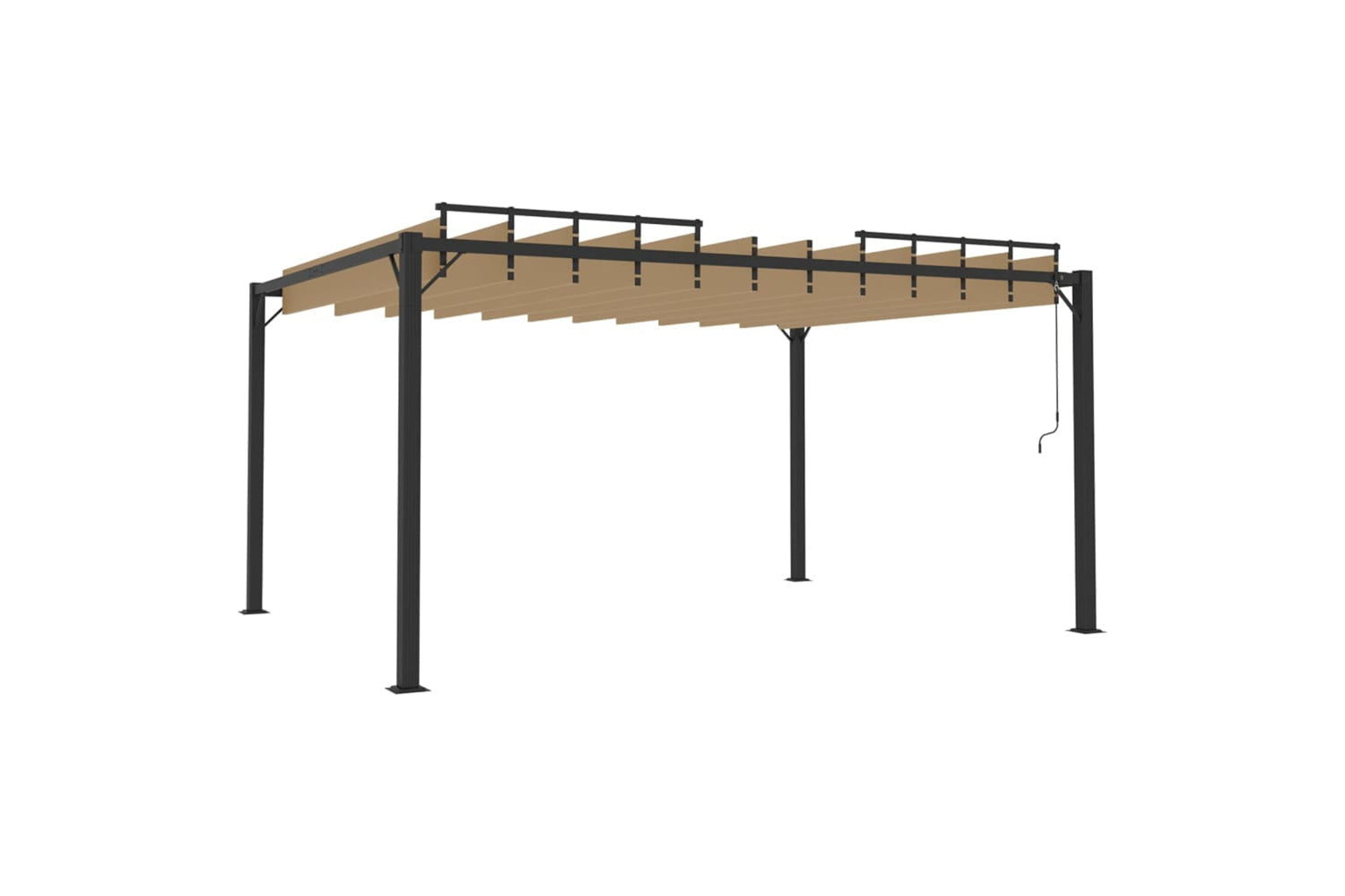Vidaxl Gazebo With Louvered Roof 3x4 M Taupe Fabric And Aluminium-4