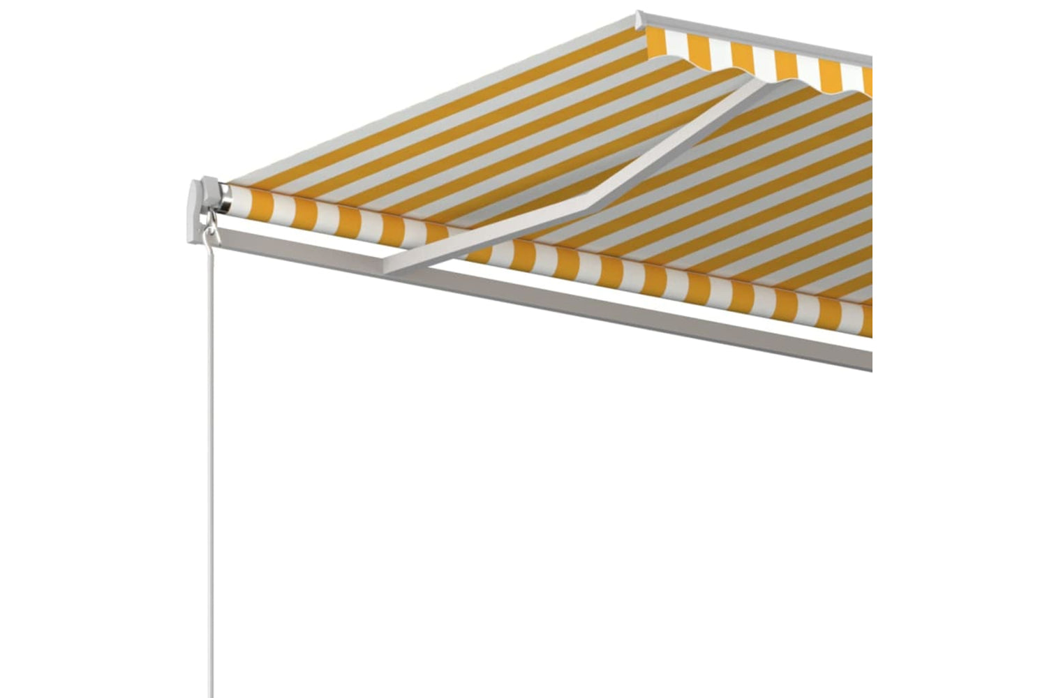vidaXL 3068978 Manual Retractable Awning 400x350cm Yellow And White-4