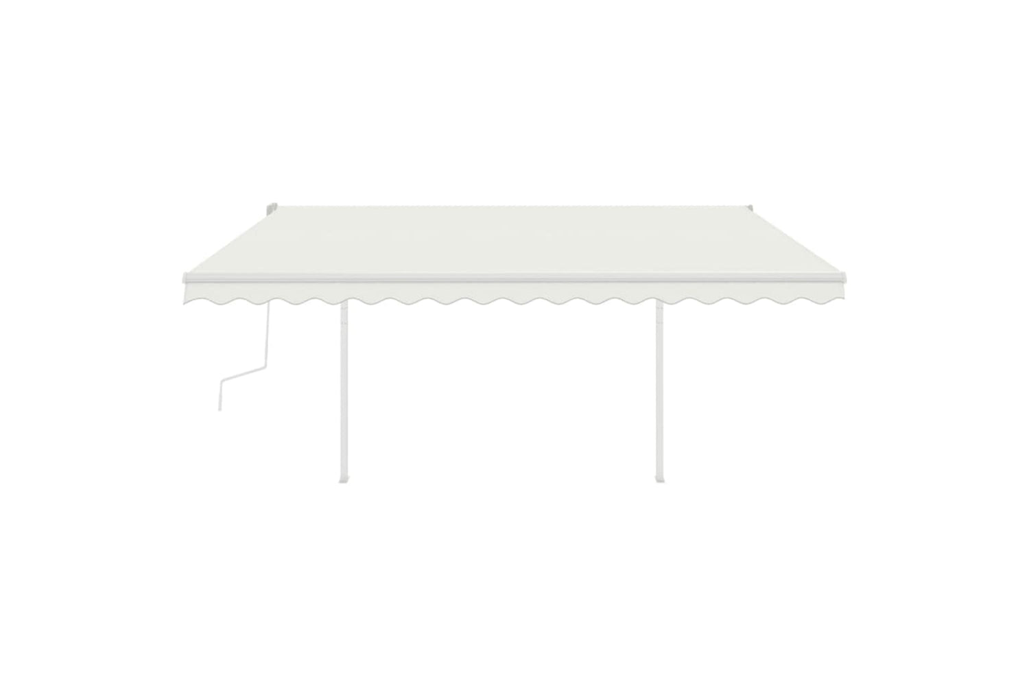 Vidaxl 3070017 Manual Retractable Awning With Posts 4x3.5 M Cream-3