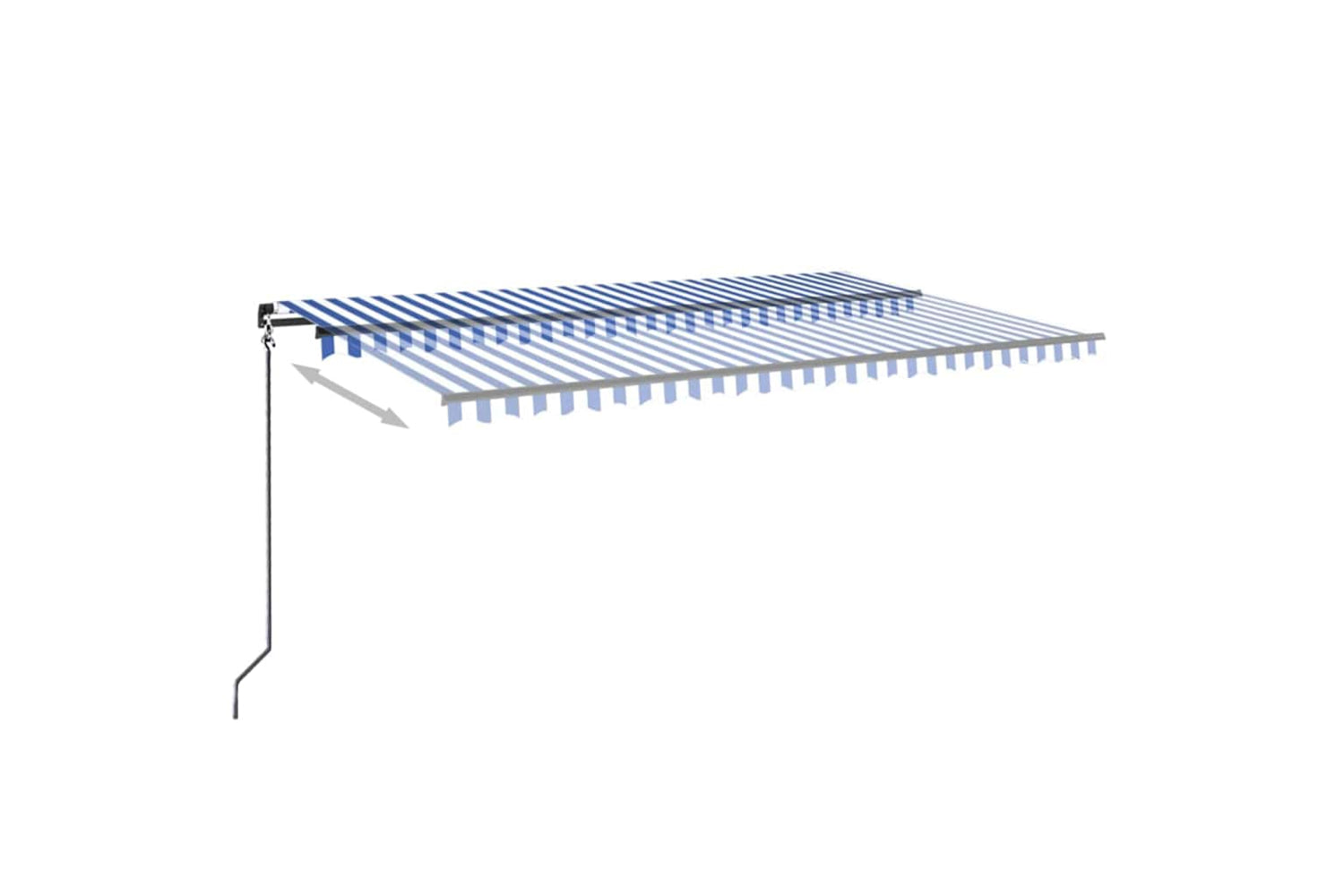 vidaXL 3069216 Manual Retractable Awning 500x350cm Blue And White-2