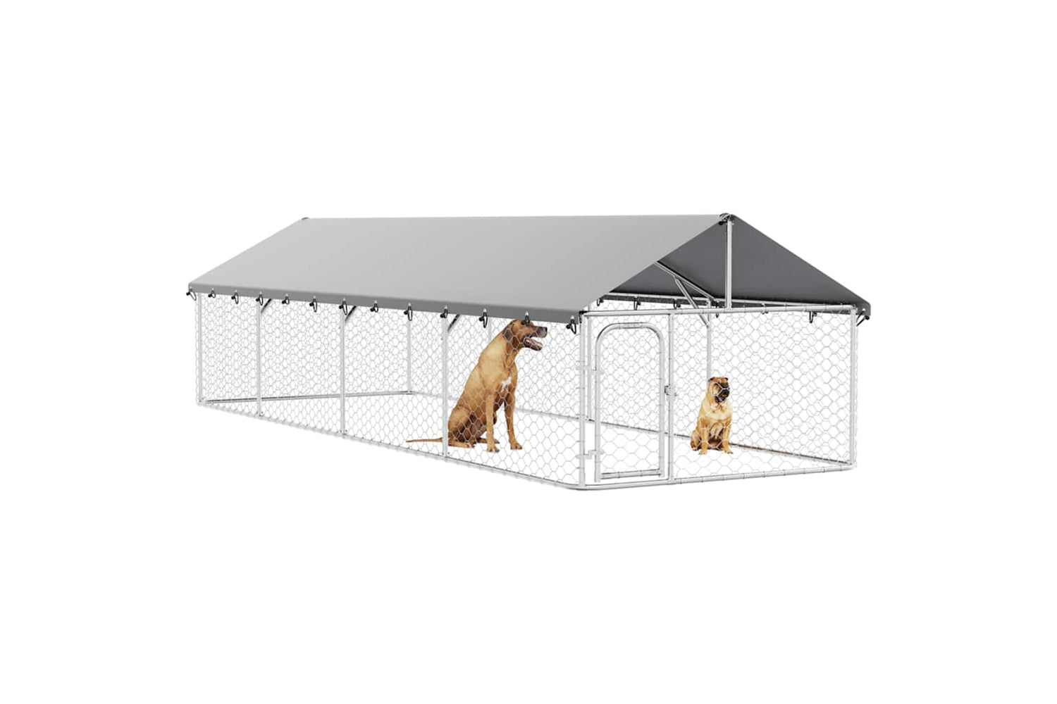 Vidaxl Outdoor Dog Kennel With Roof 600x200x150 Cm-4