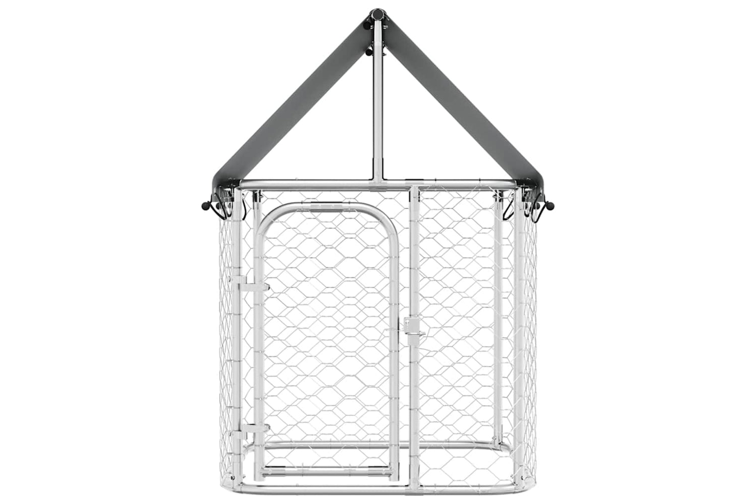 Vidaxl Outdoor Dog Kennel With Roof 100x100x150 Cm-4