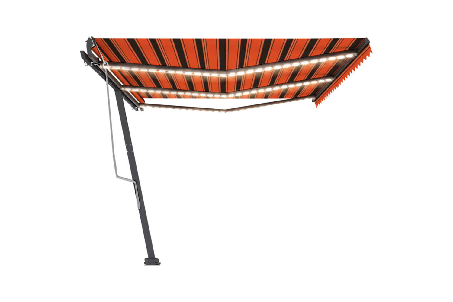 vidaXL 3069805 Manual Retractable Awning With Led 600x300cm Orange And Brown-4