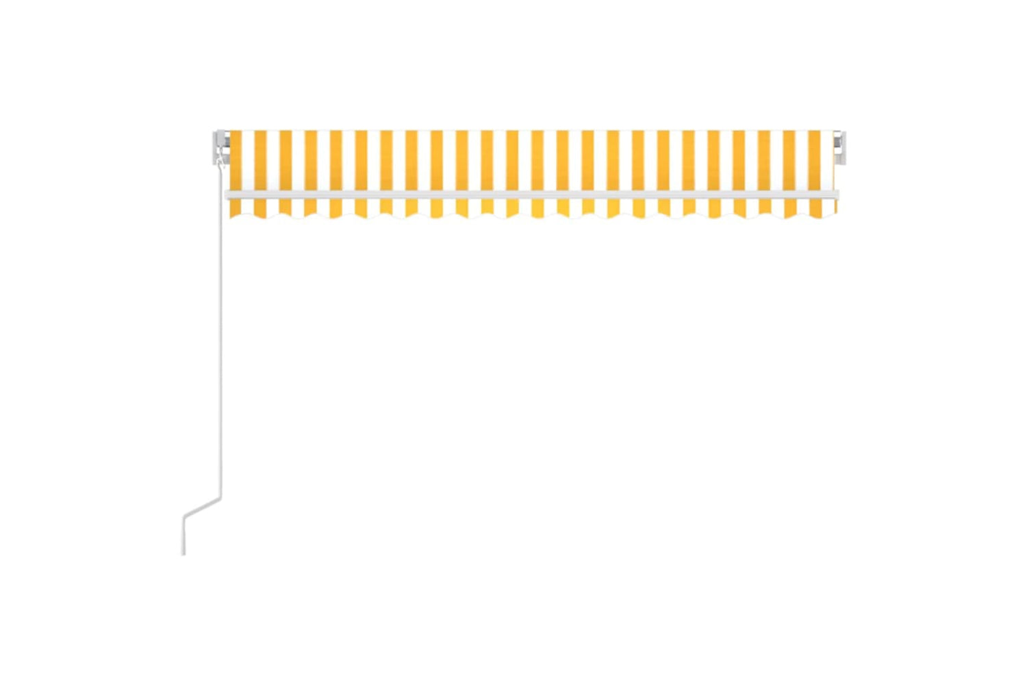 vidaXL 3068978 Manual Retractable Awning 400x350cm Yellow And White-2