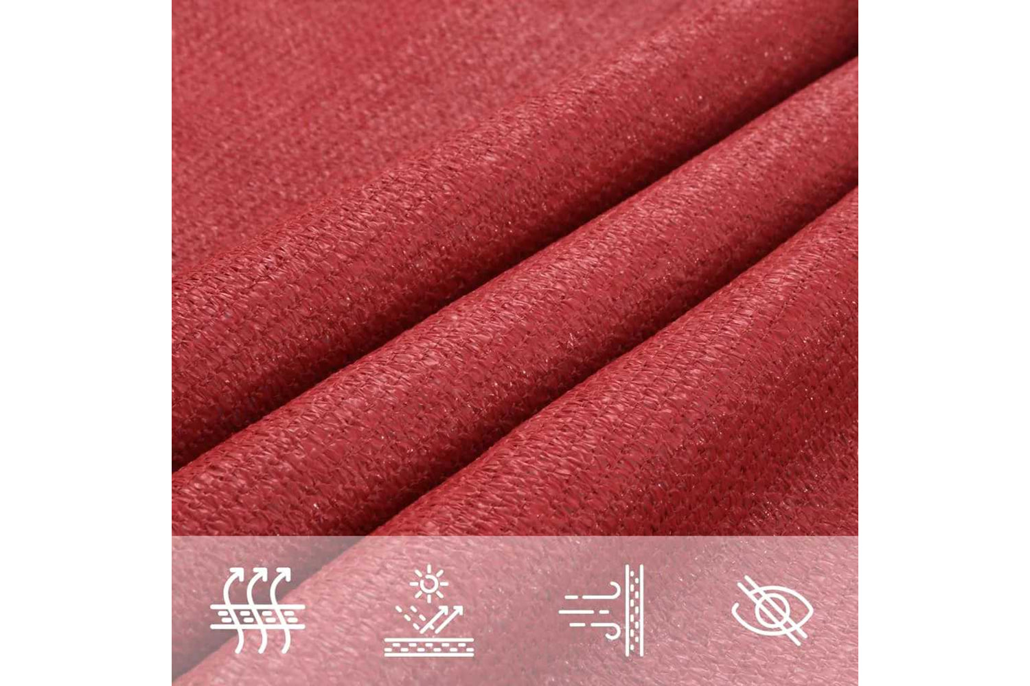 vidaXL 311642 Sunshade Sail 160 G/mÂ² Red 3.5x3.5x4.9 M Hdpe-6