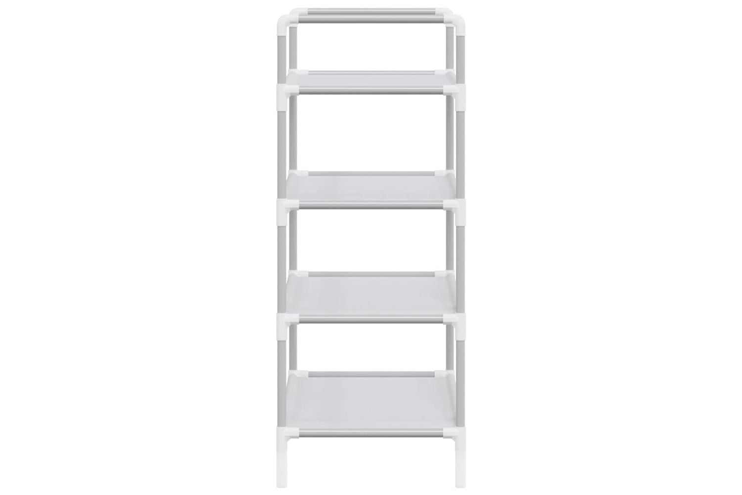 Vidaxl 330042 Shoe Rack With 4 Shelves Metal And Non-woven Fabric Silver-4