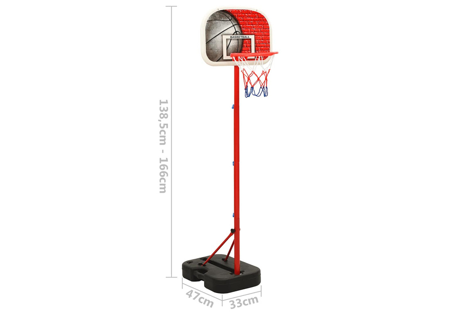 Vidaxl Portable Basketball Play Set Adjustable 138.5-166 Cm-8