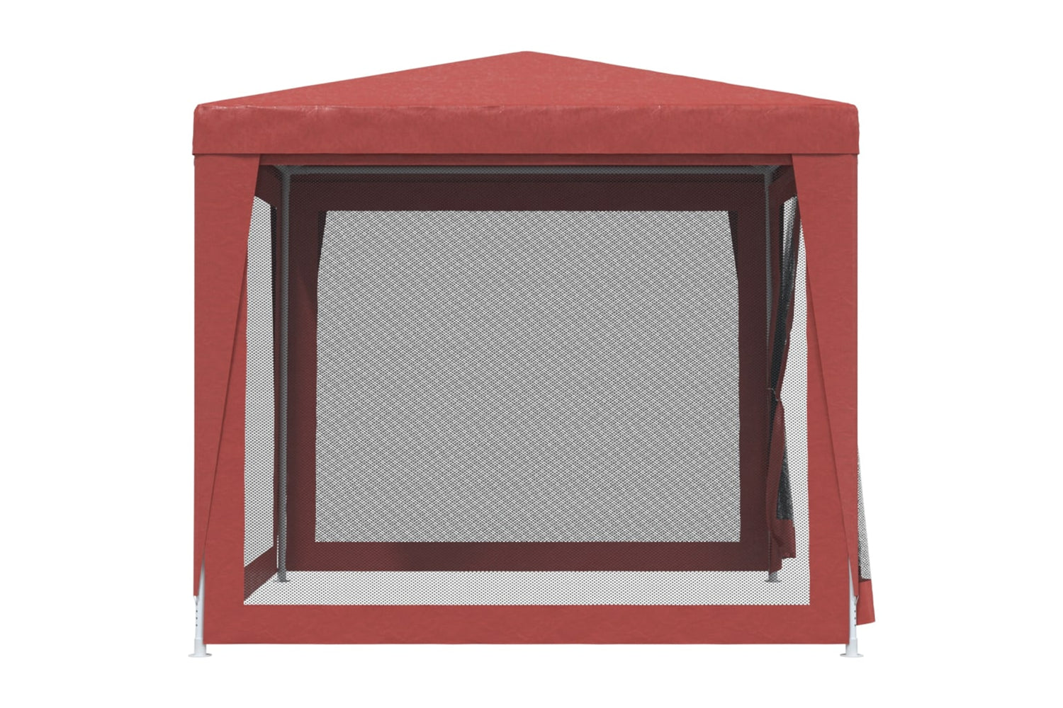 Vidaxl 319225 Party Tent With 4 Mesh Sidewalls Red 2.5x2.5 M Hdpe-3