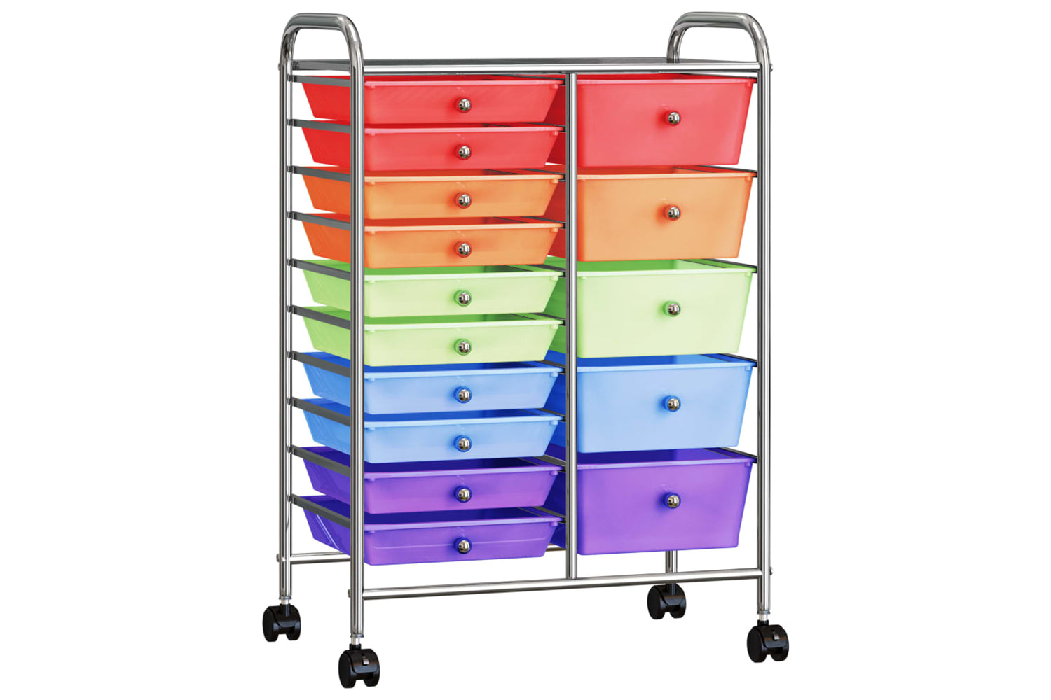 Vidaxl 320410 Xxl 15-drawer Mobile Storage Trolley Multicolour Plastic-2