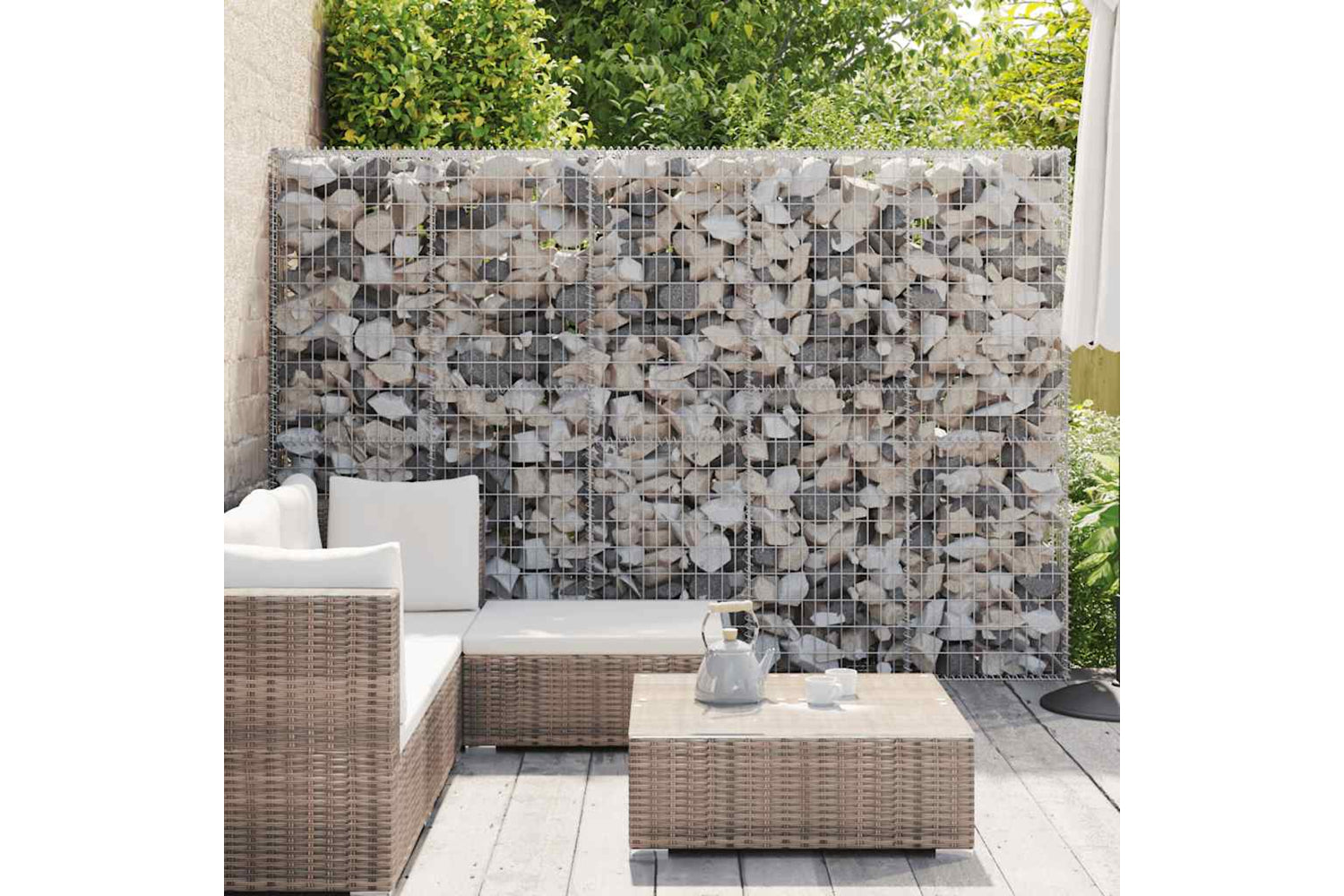 Vidaxl 147823 Gabion Wall With Covers Galvanised Steel 300x30x200 Cm-2