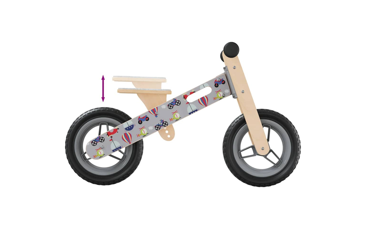 Vidaxl Balance Bike For Children Grey Printed-5