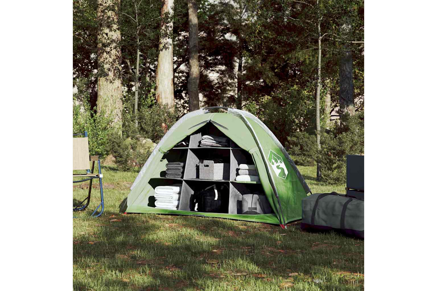 vidaXL 94374 Storage Tent 9 Compartments Green Waterproof-2