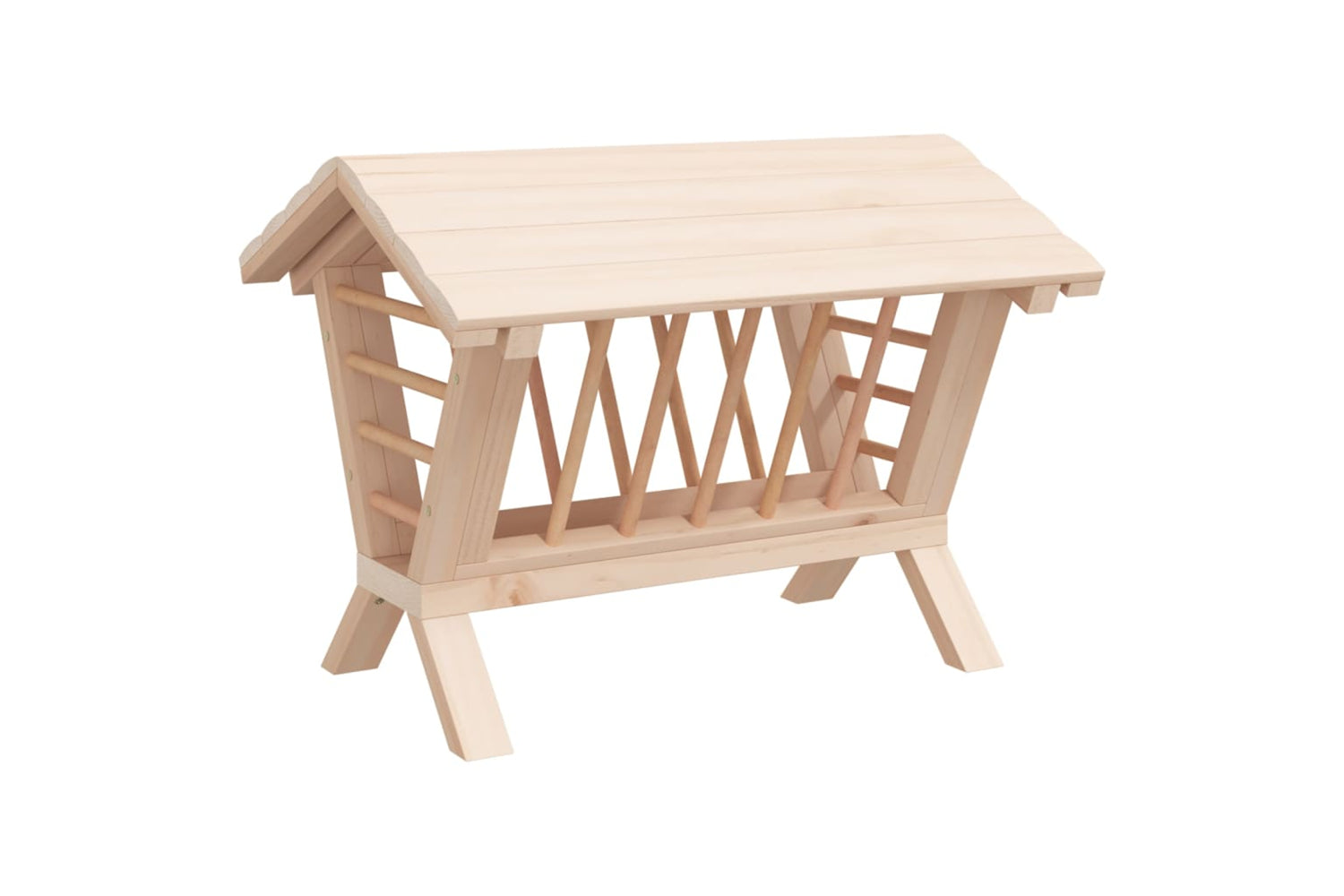 vidaXL 172425 Rabbit Hay Feeder 44x33x33cm Solid Wood Fir-2