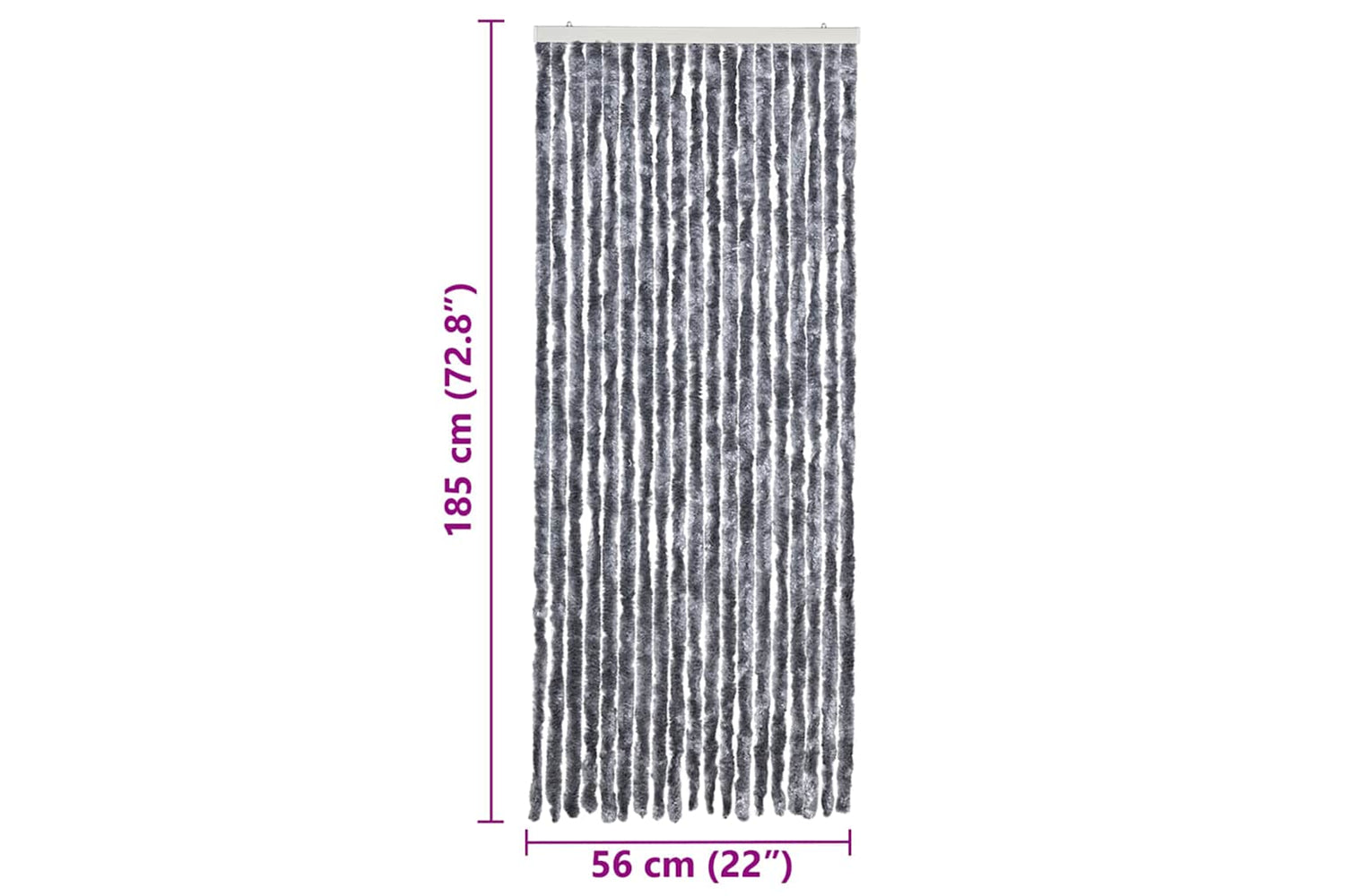 vidaXL Insect Curtain Silver 56x185cm Chenille-6