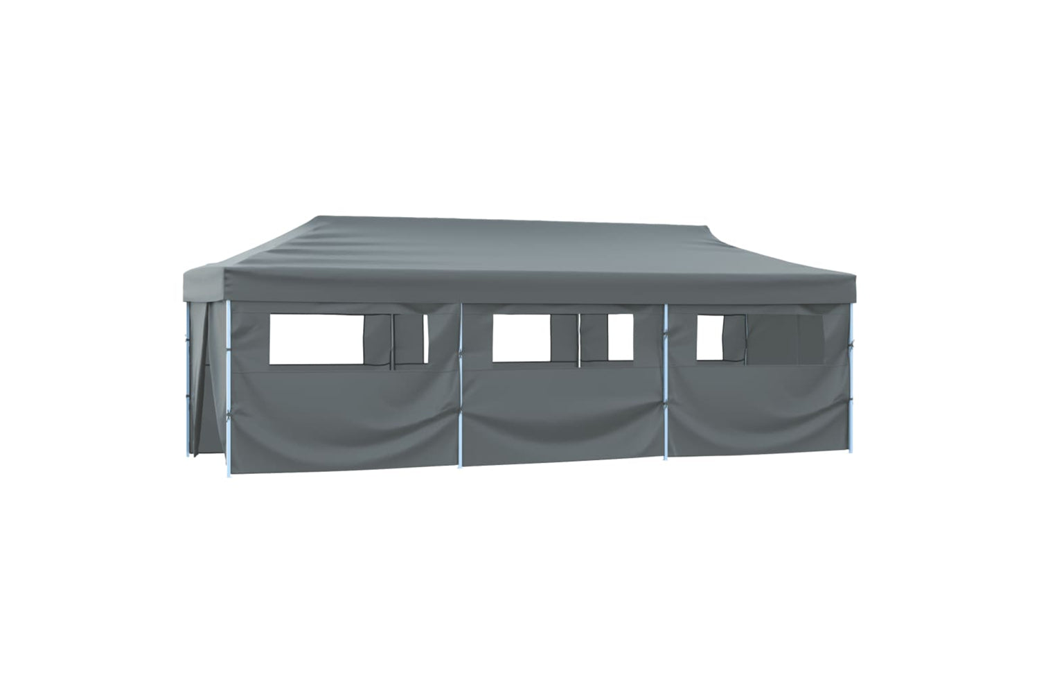 Vidaxl Folding Pop-up Party Tent With 8 Sidewalls 3x9 M Anthracite-2