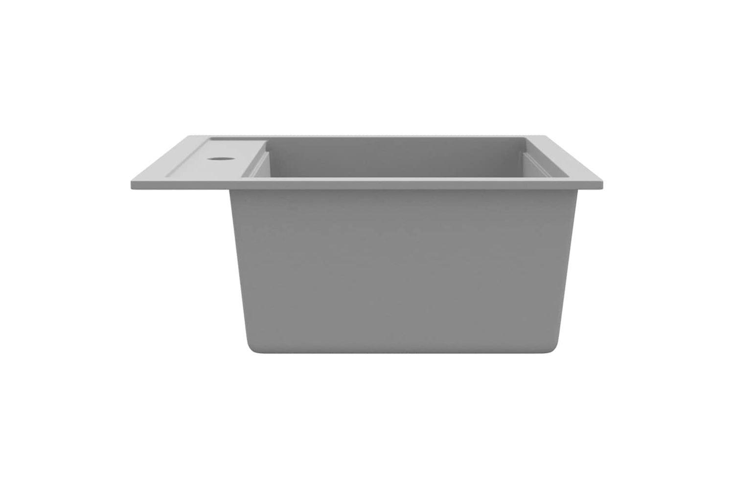 Vidaxl Granite Kitchen Sink Single Basin Grey-4
