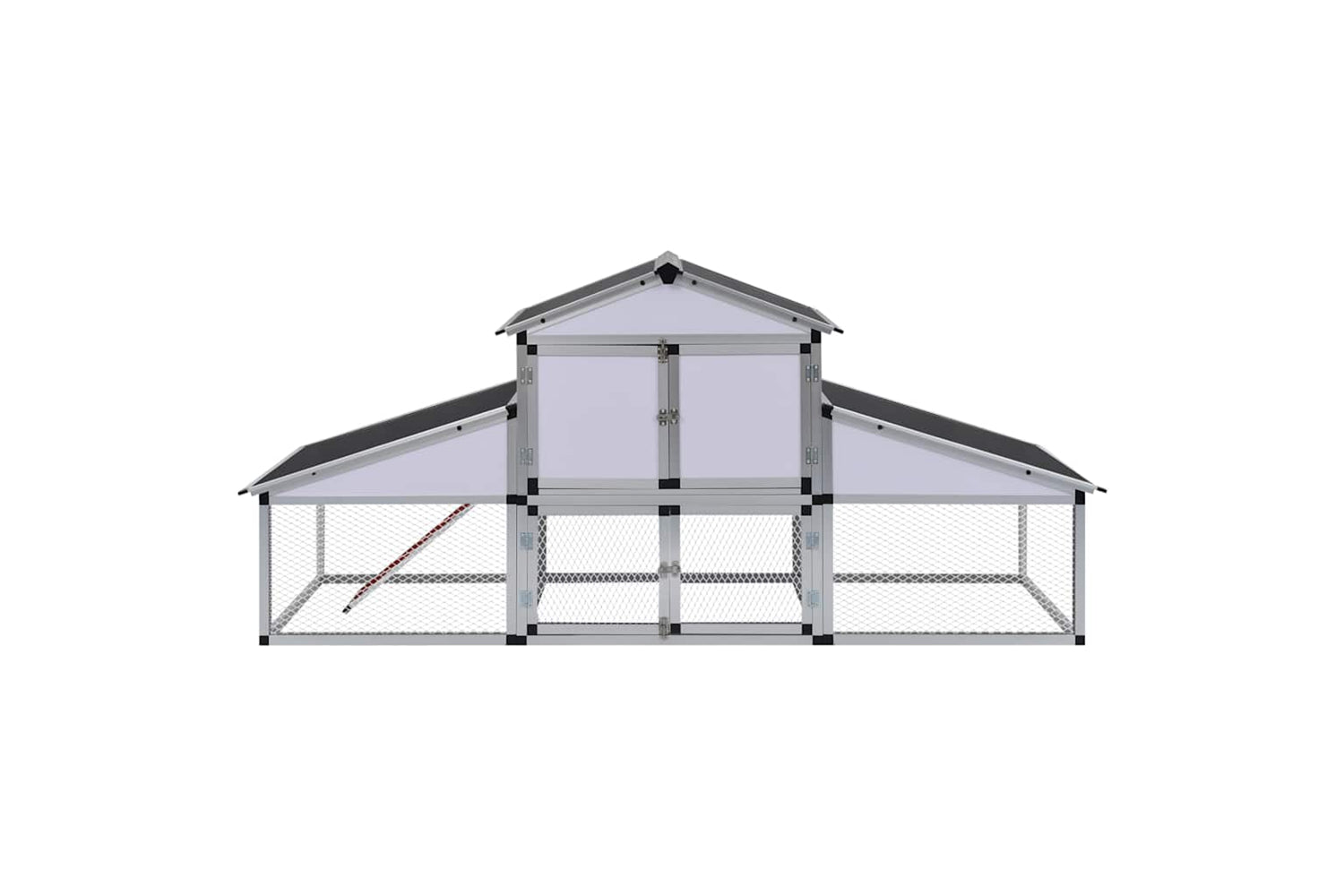 Vidaxl 41323 Chicken Coop With Runs And Nest Box Aluminium-2