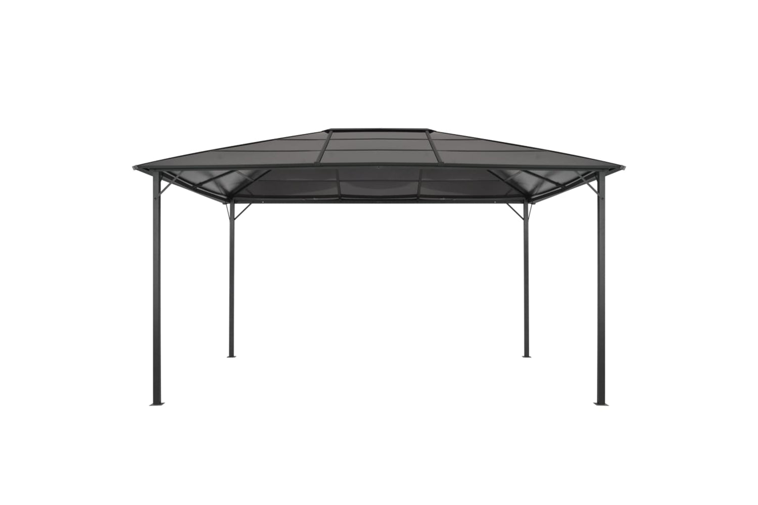 Vidaxl 44643 Gazebo With Roof Aluminium 4x3x2.6 M Black-2