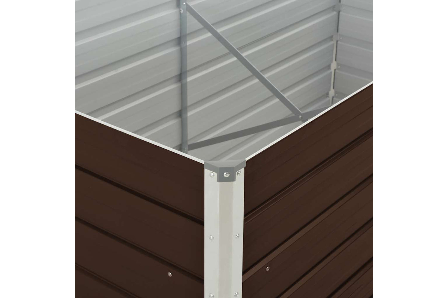 vidaXL 45709 Raised Garden Bed Brown 160x80x77cm Galvanised Steel-5