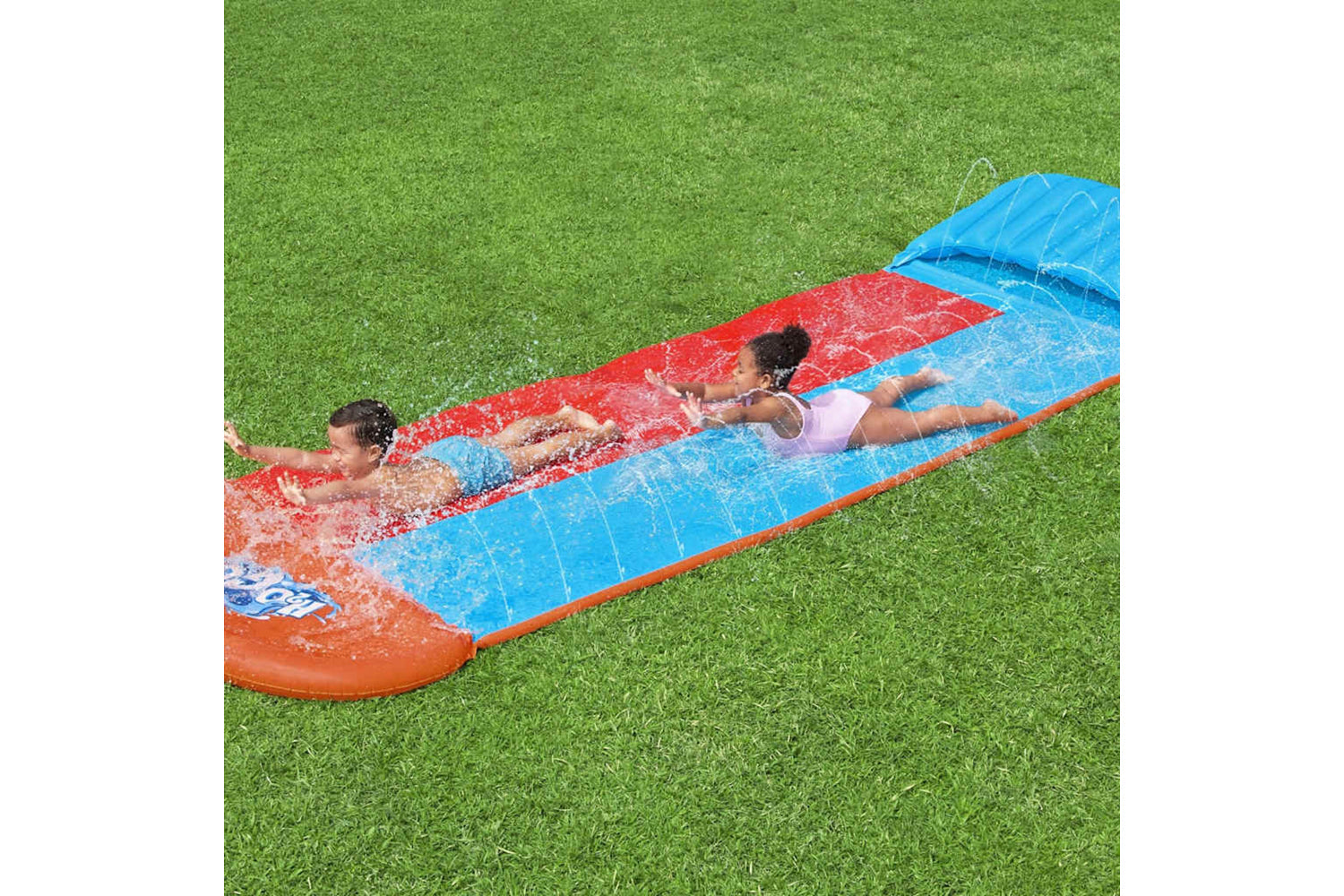 Bestway 93320 H2ogo Water Slide Tsunami Splash Ramp Double Slide-5